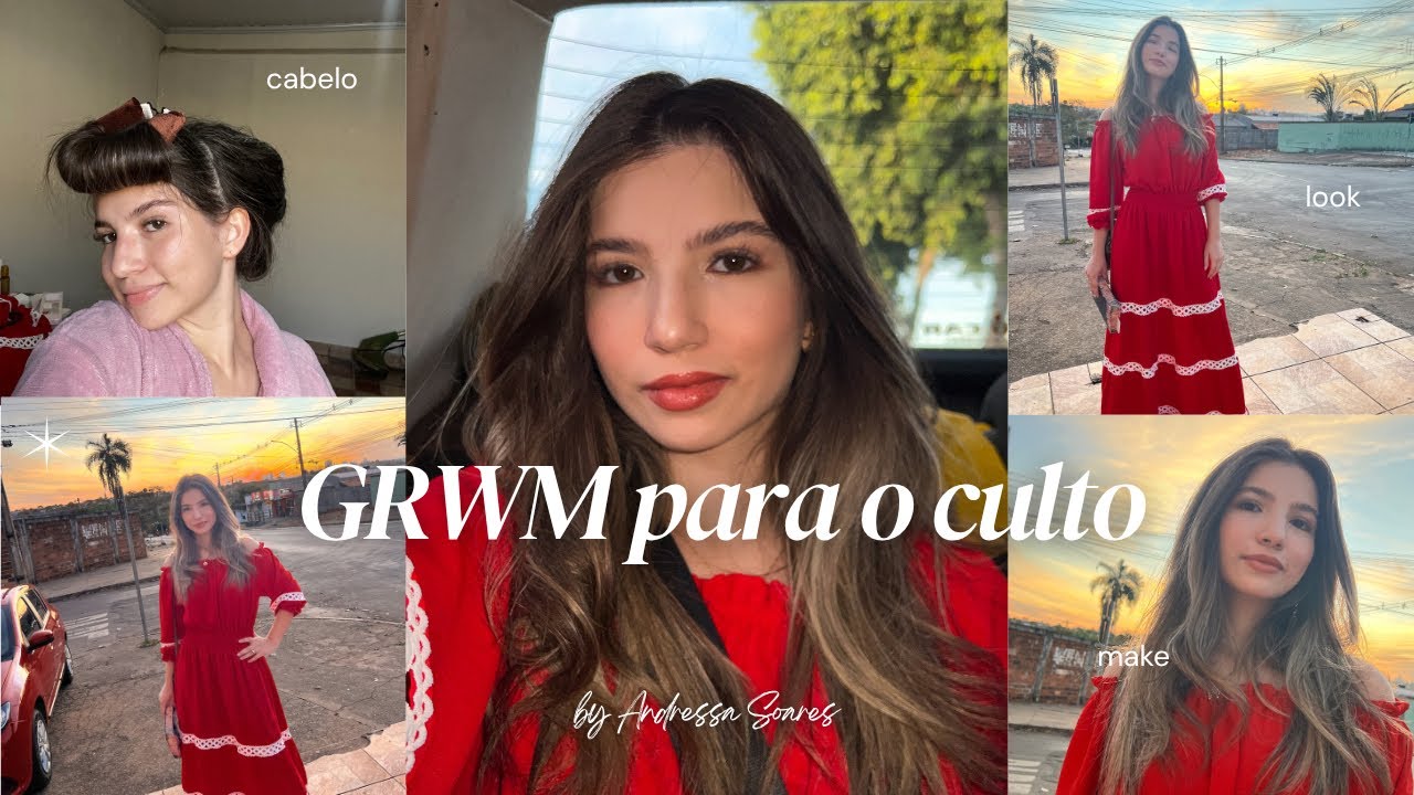 Arrume-se comigo para o culto de Santa Ceia | Make, cabelo e look✨