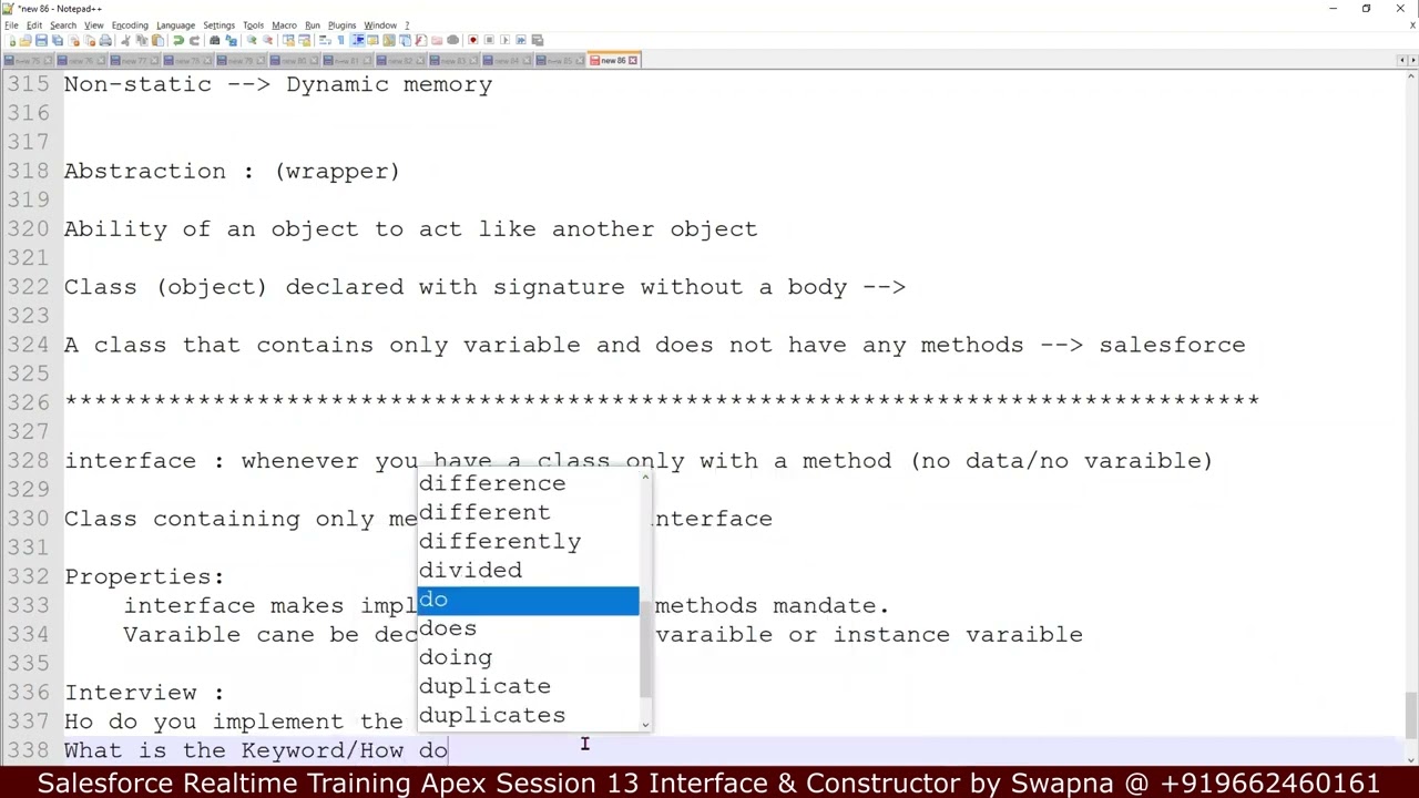 Salesforce Development Tra 13| Interface | Constructor | Default | Non Parameterized | Parameterized