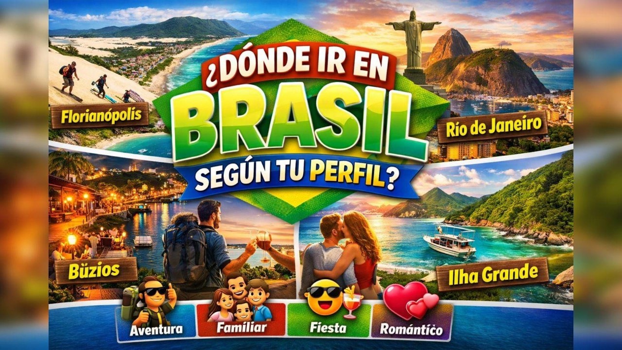 Donde ir a Brasil según tu perfil: Florianópolis vs Río vs Búzios vs Ilha Grande 🌴🎉🧭