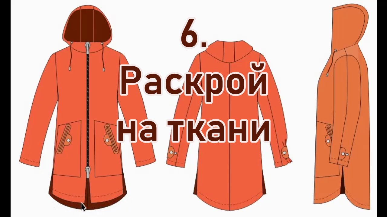 6. Женская  ветровка.  Раскрой на ткани.