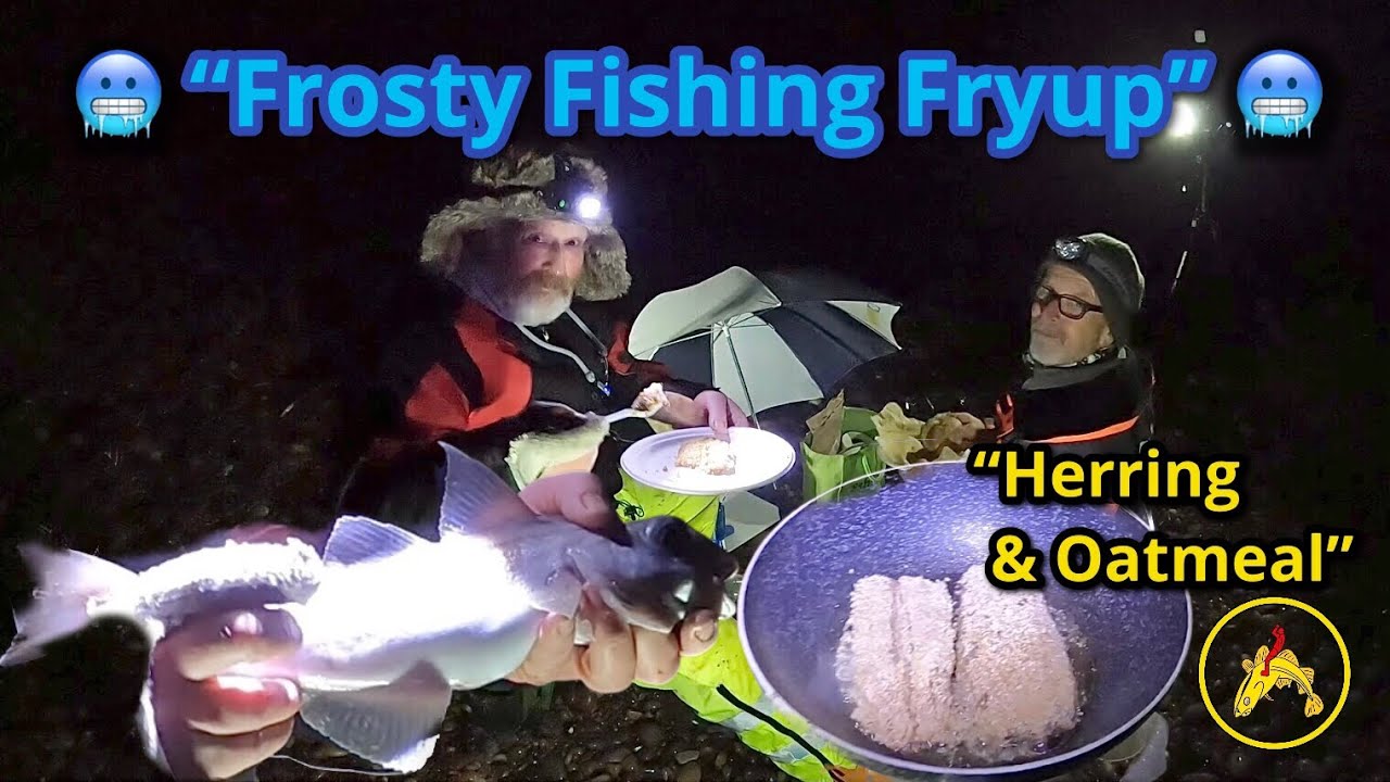 Морозная рыбалка: пикша на пляже Берви: жаренная рыба: 🎣🥶🐟🐟