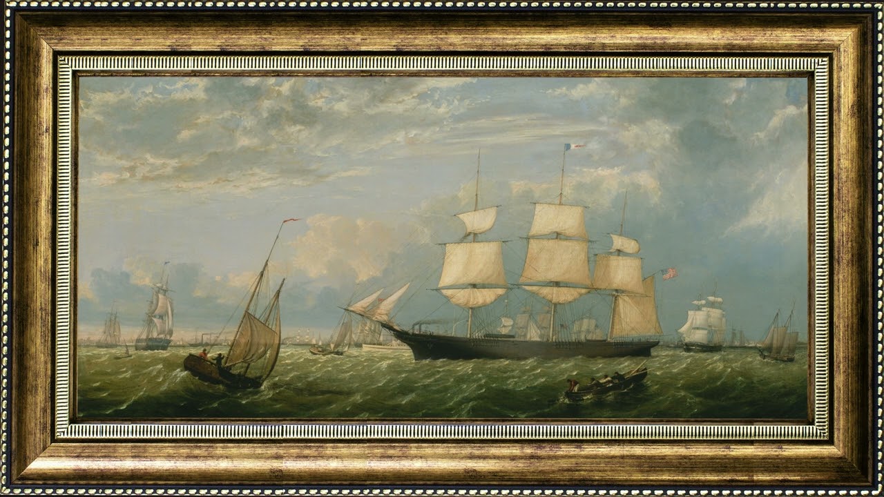 Ancient Sailing Ships Painted | 2H | Wooden Frame TV Art 🔇