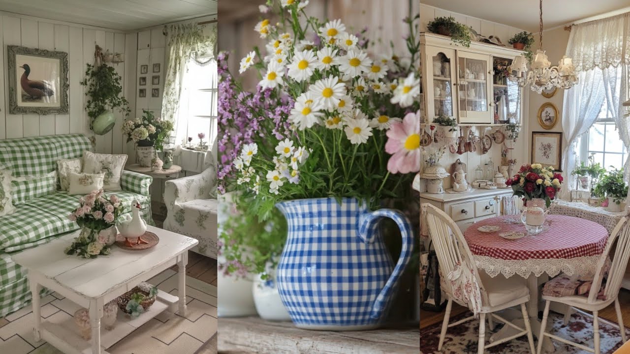 🦋🌿 ALL COLORS of Vintage Checked & Plaid Patterns | Cottage Farmhouse Home Decor & Styling Ideas