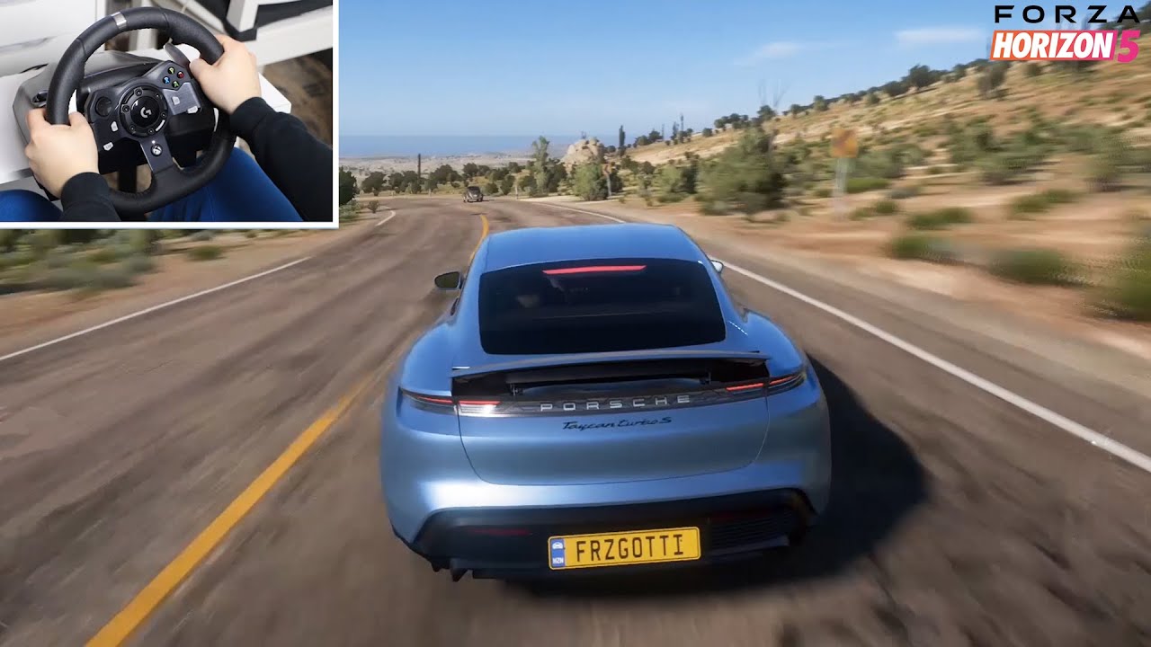 Forza Horizon 5 Porsche Taycan Turbo S Logitech G920 Gameplay