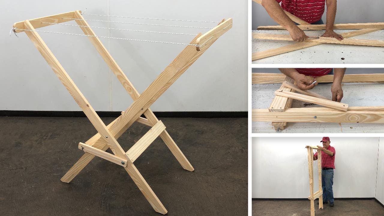 Tendedero de Ropa Plegable y Fácil de hacer - Tutorial de carpinteria