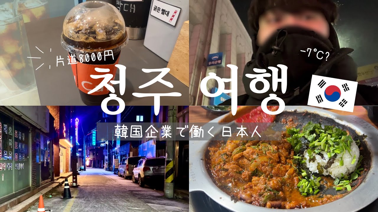 [韓国語] 片道8000円で韓国は安すぎます...｜チョンジュ経由で楽しむ−7℃の韓国Vlog #韓国語 #語学  #韓国旅行