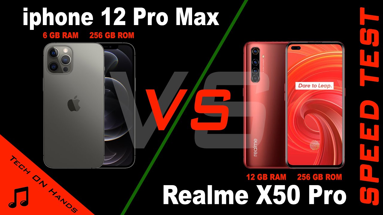 iphone 12 Pro Max VS Realme X50 Pro | SPEED TEST