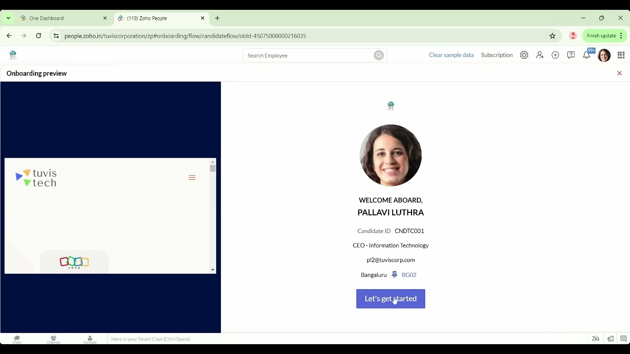 How to manage onboarding flow in ZOHO People