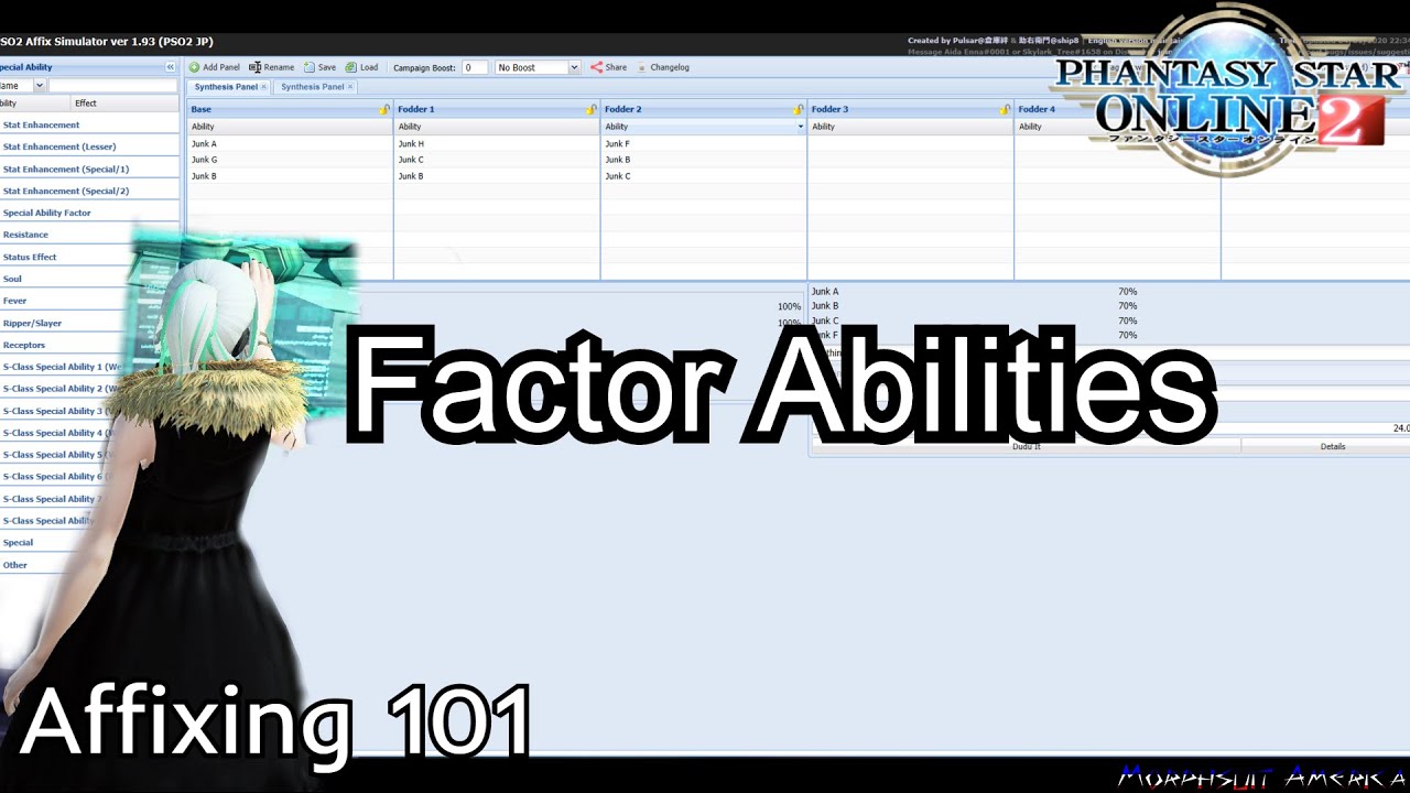 PSO2 - Factor Abilities Affixing 101