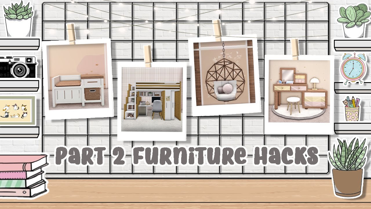 Bloxburg : 10 Simple Furniture Building Hacks | Part (2/2) | Series 19
