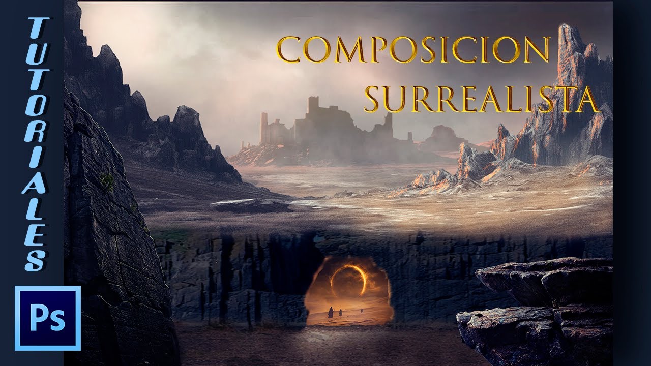 Composicion surrealista Portal a un mundo desconocido