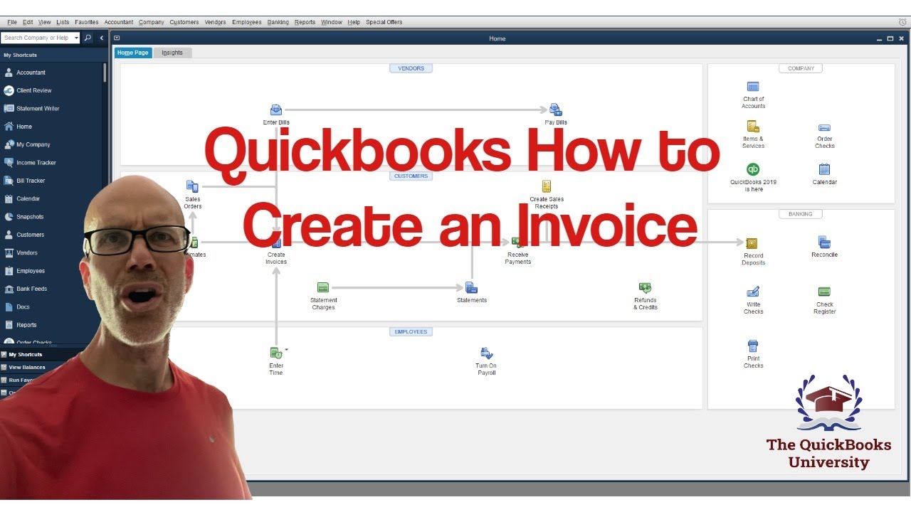 Quickbooks Как создать счет-фактуру