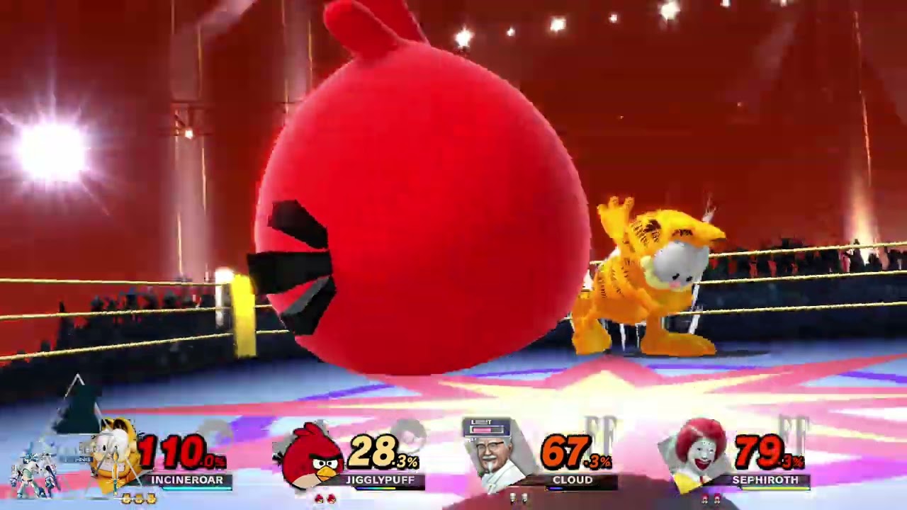 Smash Mods Ultimate:  Viewer Request Garfield vs Red vs Col. Sanders vs Ronald McDonald