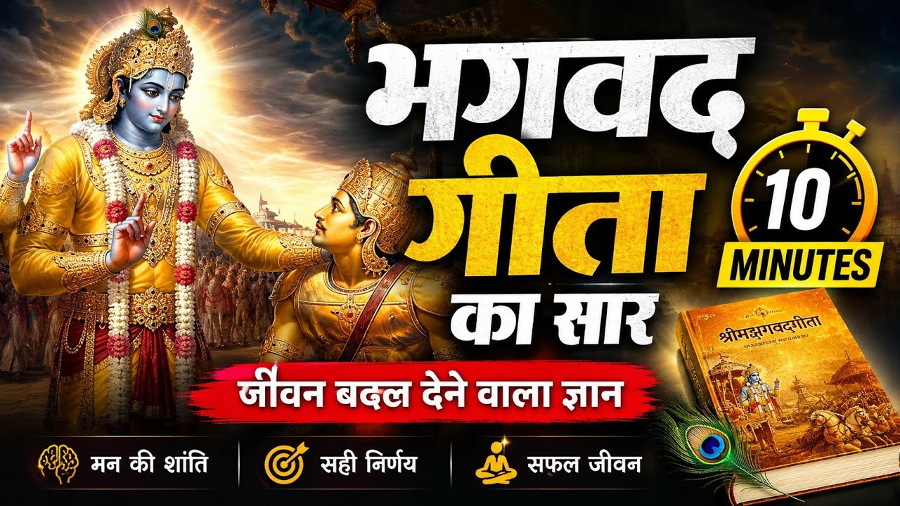 संपूर्ण गीता सार 21 मिनट में || Shrimad Bhagwat Geeta in 21 minutes