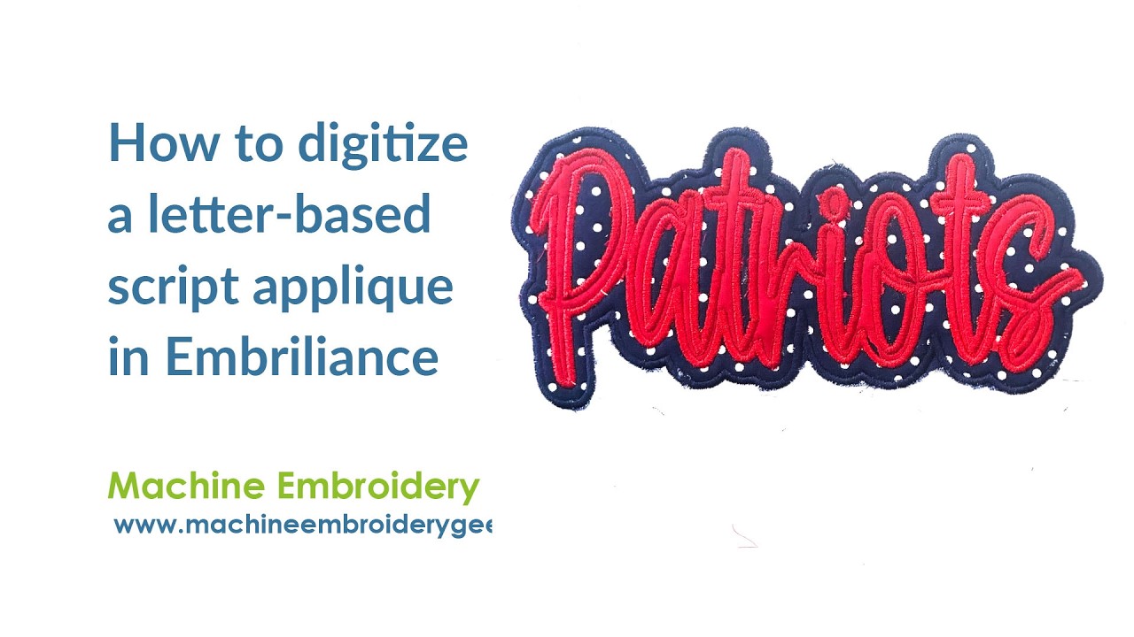 How to digitize a script appliqué with a background using Embrilliance StitchArtist and Enthusiast.