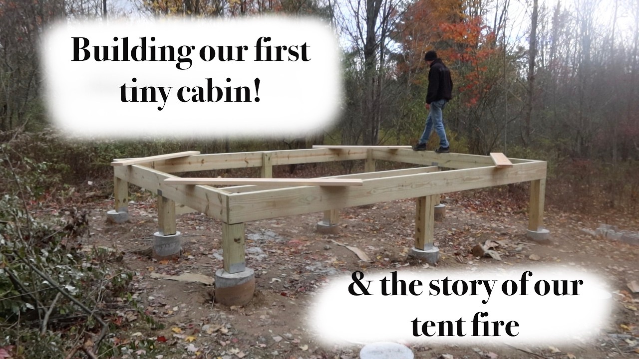 Building a Cabin at our Off Grid Property Ep. 1 | Tiny Cabin | Off grid Airbnb | off grid builds 