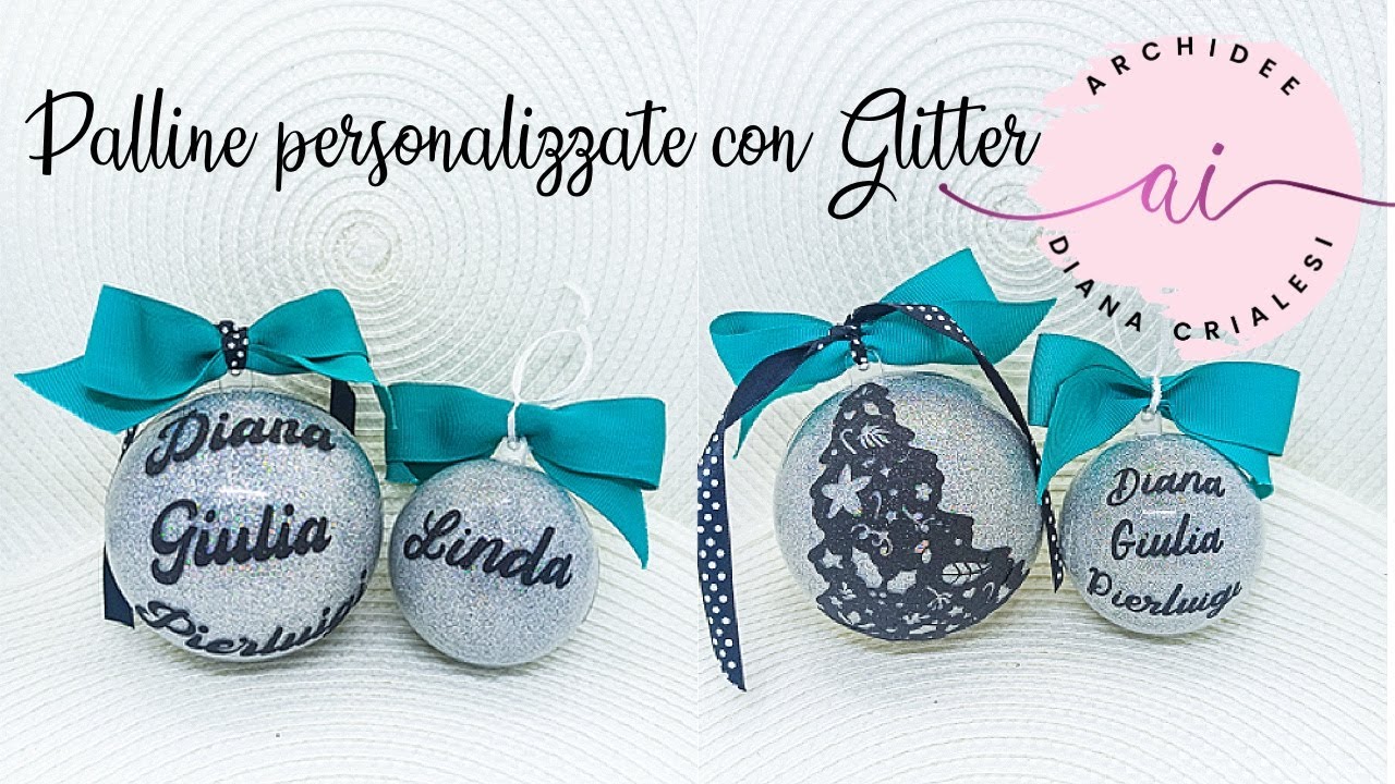 Palline Personalizzate con Glitter e Nomi in Vinile Adesivo | Regali di Natale Fai da te con Cricut