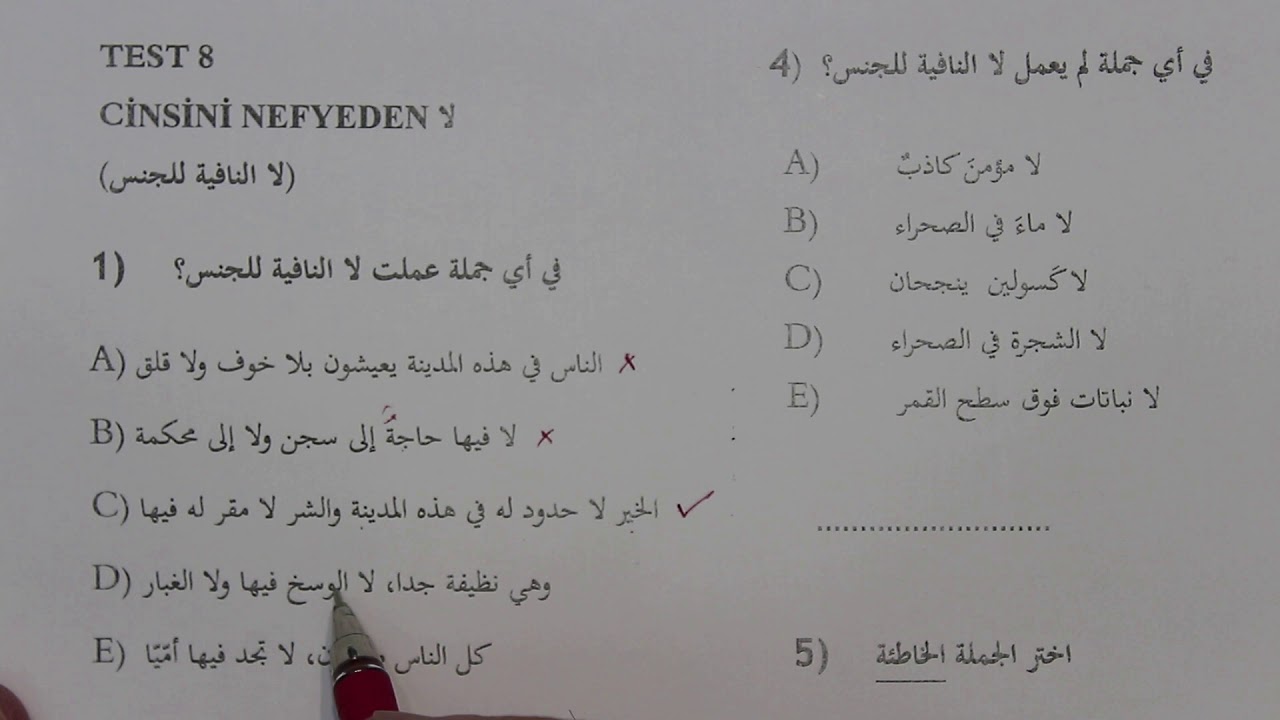 CİNSİNİ NEFYEDEN لا 'YA AİT SORU ÇÖZÜMLERİ