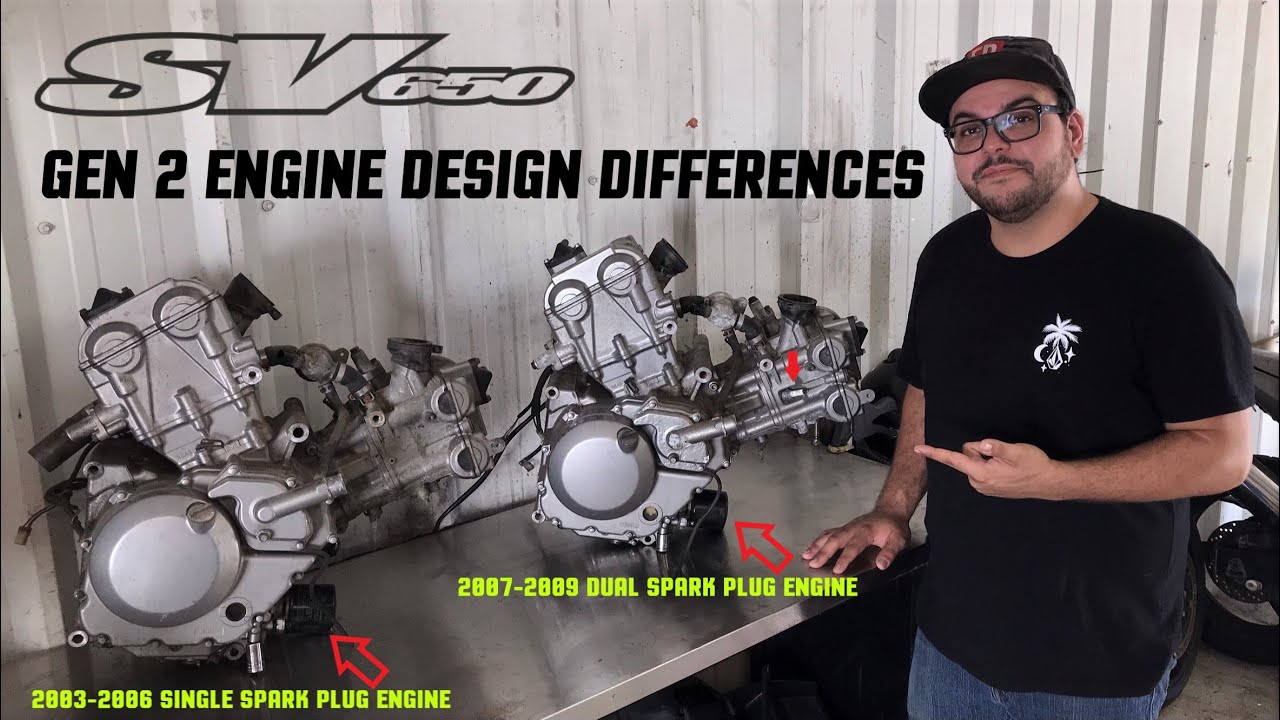 Suzuki SV650 Gen 2 Engine Design Differences (Single Spark Plug vs Dual Spark Plug Design)