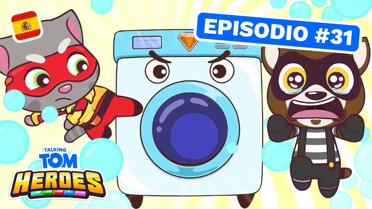 Talking Tom Heroes - Gran pelea de burbujas en la lavandería (Episodio 31)