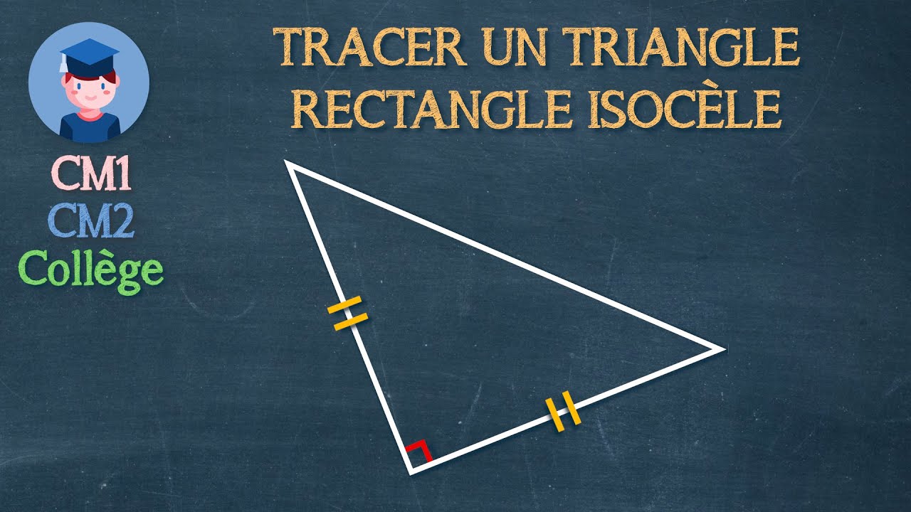 Tracer un triangle rectangle isoc&egrave;le - CM1 CM2 Coll&egrave;ge - Petits Savants
