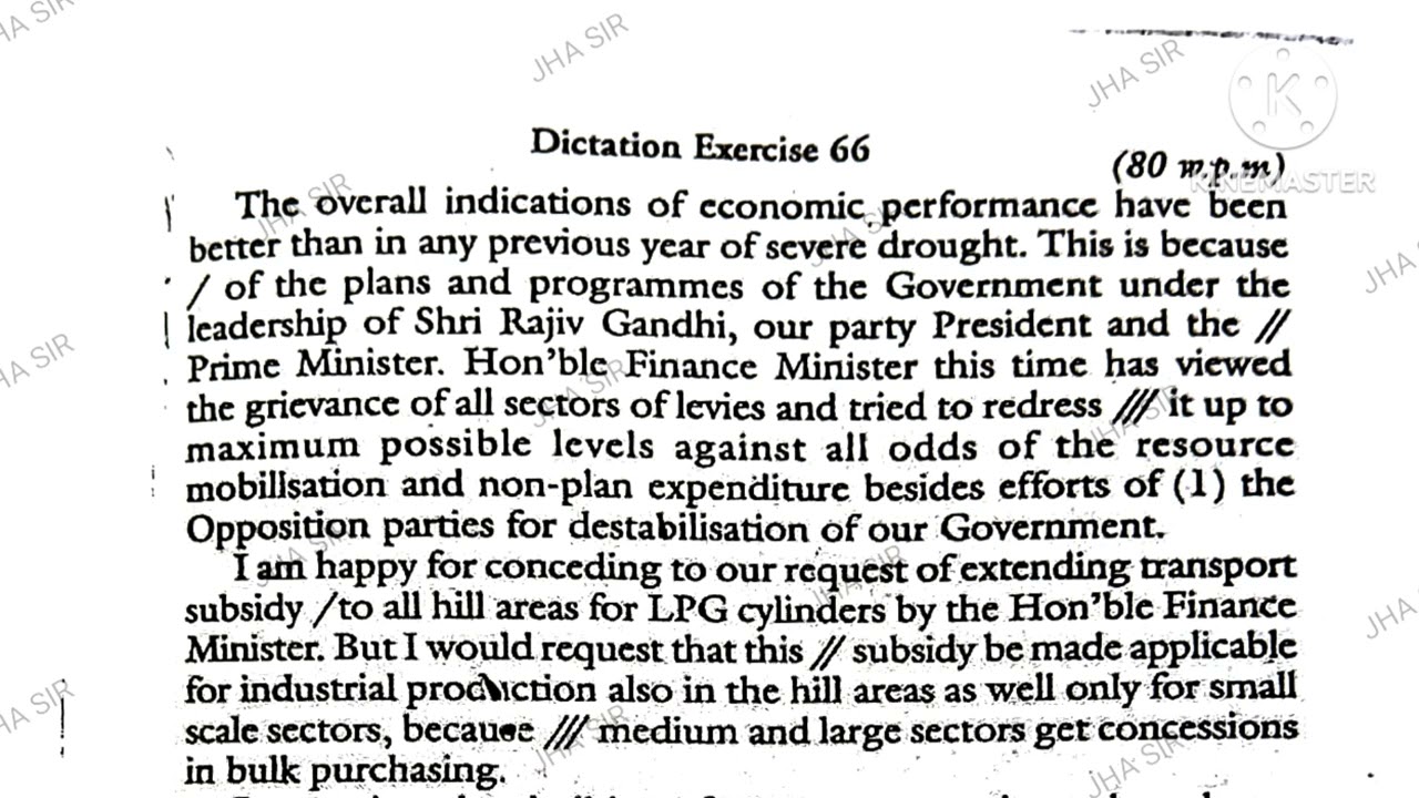 Speedography Volume1 Exercise 66 ll Dictation Speed 80 wpm ll