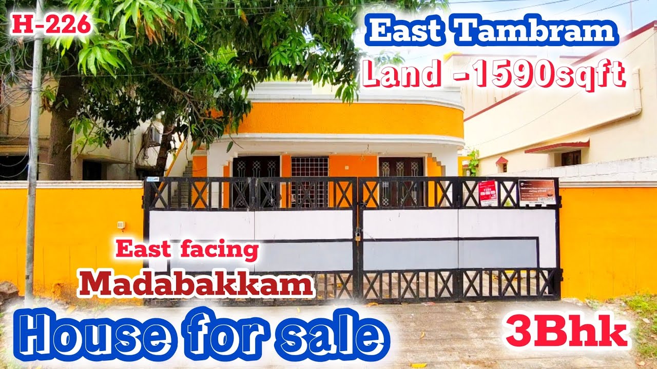 House for sale in East Tambram|East facing| Urgent Sale | 3BHK Madambakkam 🔑|Land -1590|build-1350