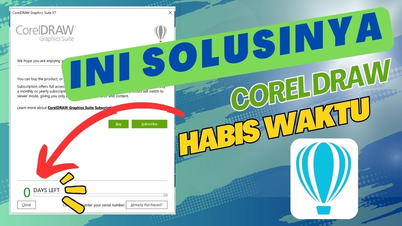 Solusi Corel Draw tidak bisa menyimpan karena habis masa aktif ( 0 DAY LEFT )
