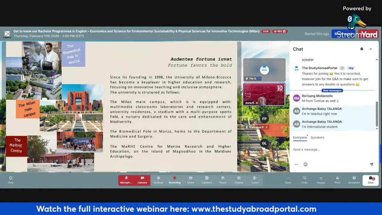 Bachelor Programmes in English – Economics for Environmental Sustainability & Physical Sciences