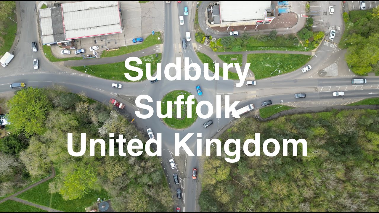 Sudbury by drone Suffolk United Kingdom