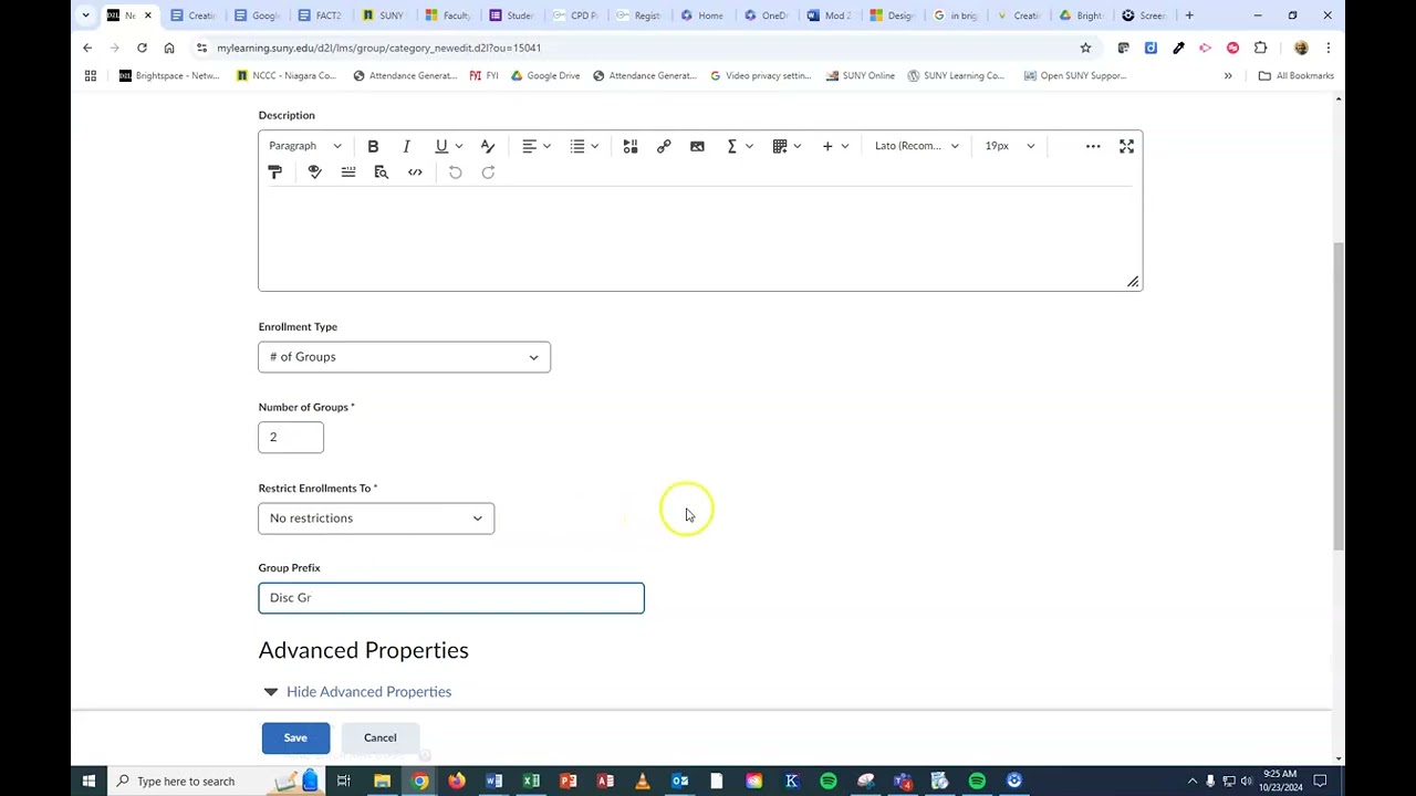 Creating Groups in Brightspace