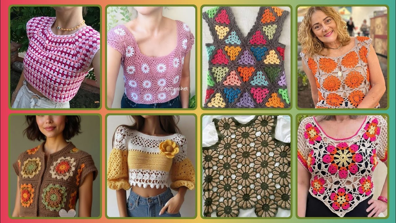 Trending beautiful crochet knit blouse collection,, fashion crochet
