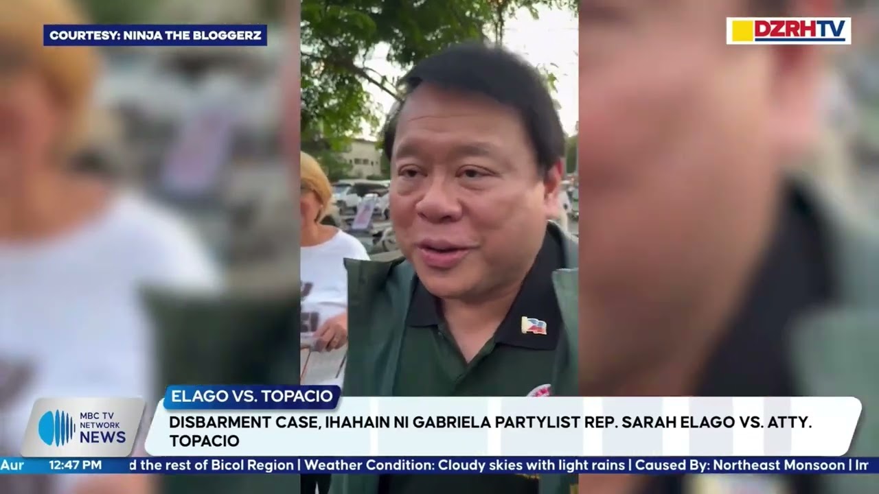 Disbarment case, ihahain ni Gabriela Party-list Rep. Sarah Elago vs. Atty. Ferdinand Topacio