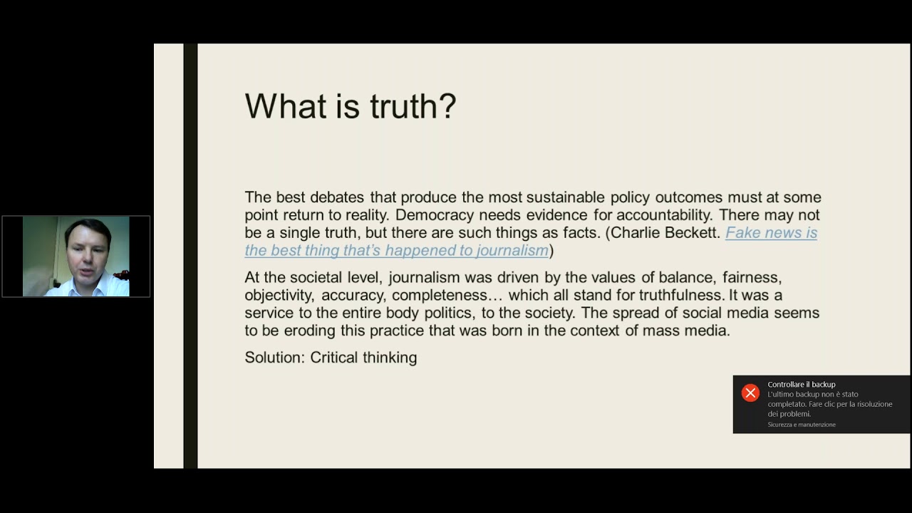 Thinking critically  in the age of fake news - Prof. Peter Lah, sj