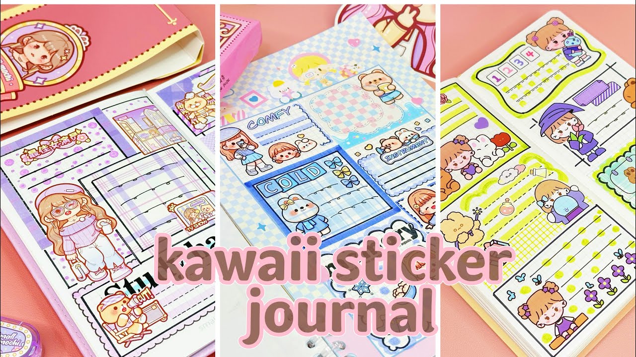 stickers journaling 💕cute kawaii sticker🌈 Immersive ASMR bullet journal | Compilation Ep.18