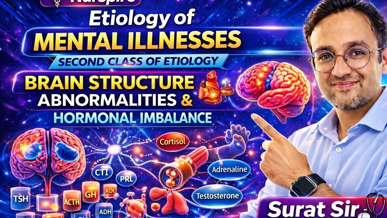 Etiology(Causes)of Mental Illness,Brain Structure abnormalities&Hormonal imbalances, #norcetNURSING 