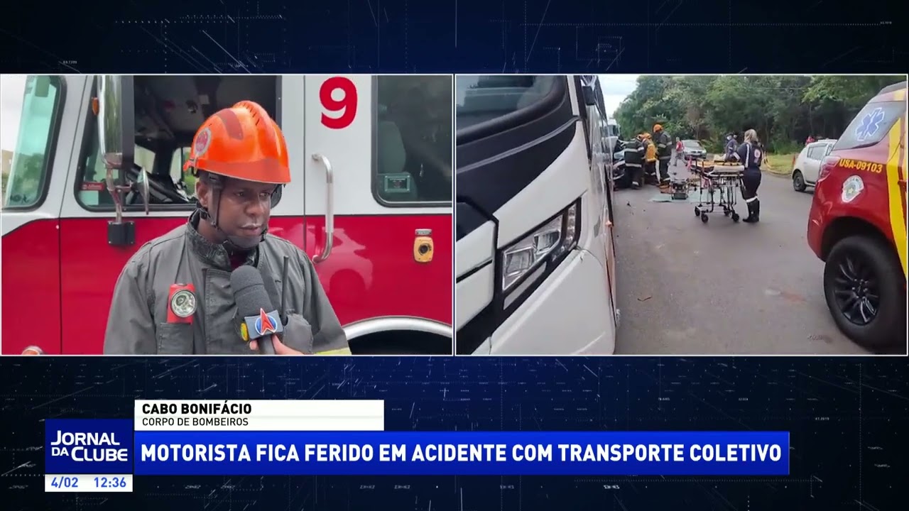 Motorista fica ferido em acidente com transporte coletivo - Jornal da Clube (04/02/26)