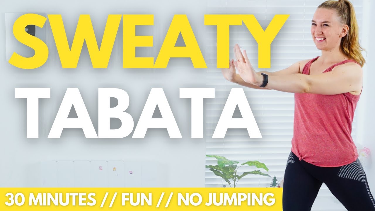 30MIN SWEATY BEGINNER TABATA WORKOUT || Full Body, No Equipment + modifications for NO Jumping