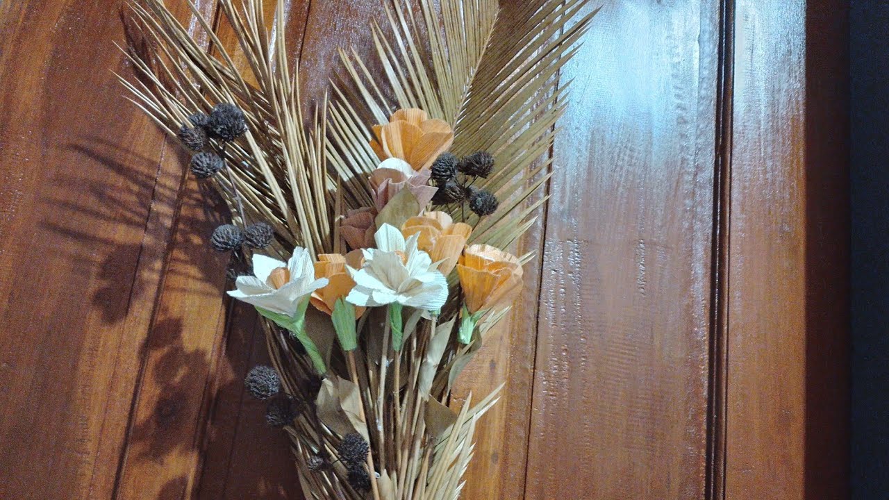 Membuat bunga dari kulit jagung#diy#craft#raus waste