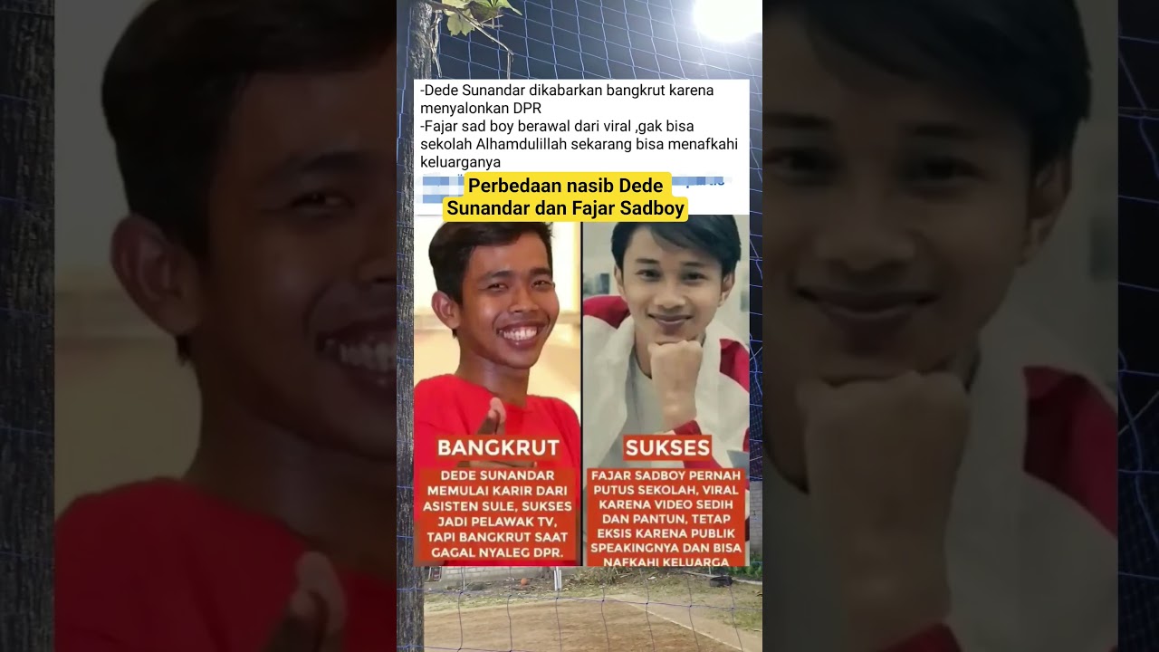 Perbedaan nasib Dede Sunandar dan Fajar Sadboy #shorts #dedesunandar #dede #selebriti #komedian