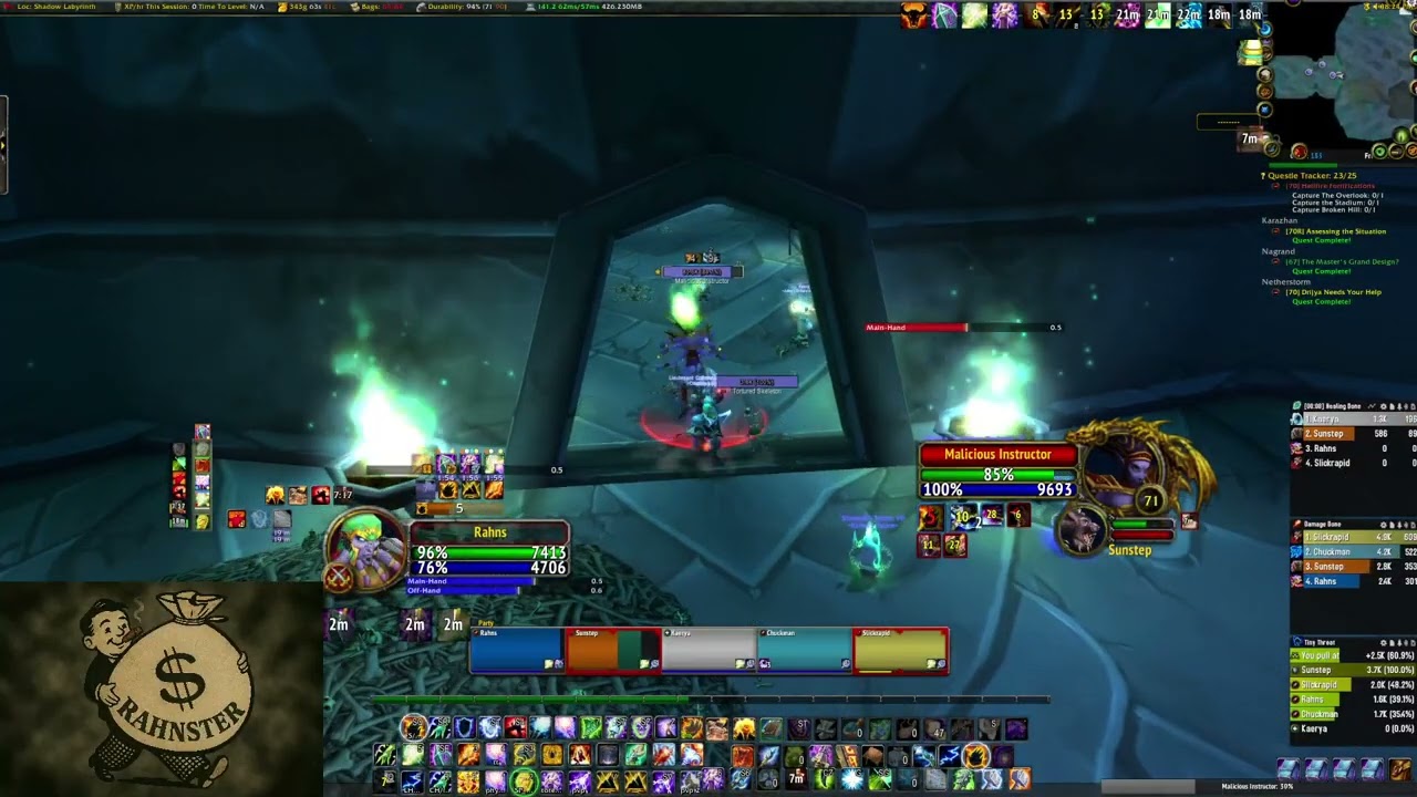 World of Warcraft TBC Dreamscythe Alliance Restro/Enhance Shaman level 70 Day 20 Heroics (Part 2/2)