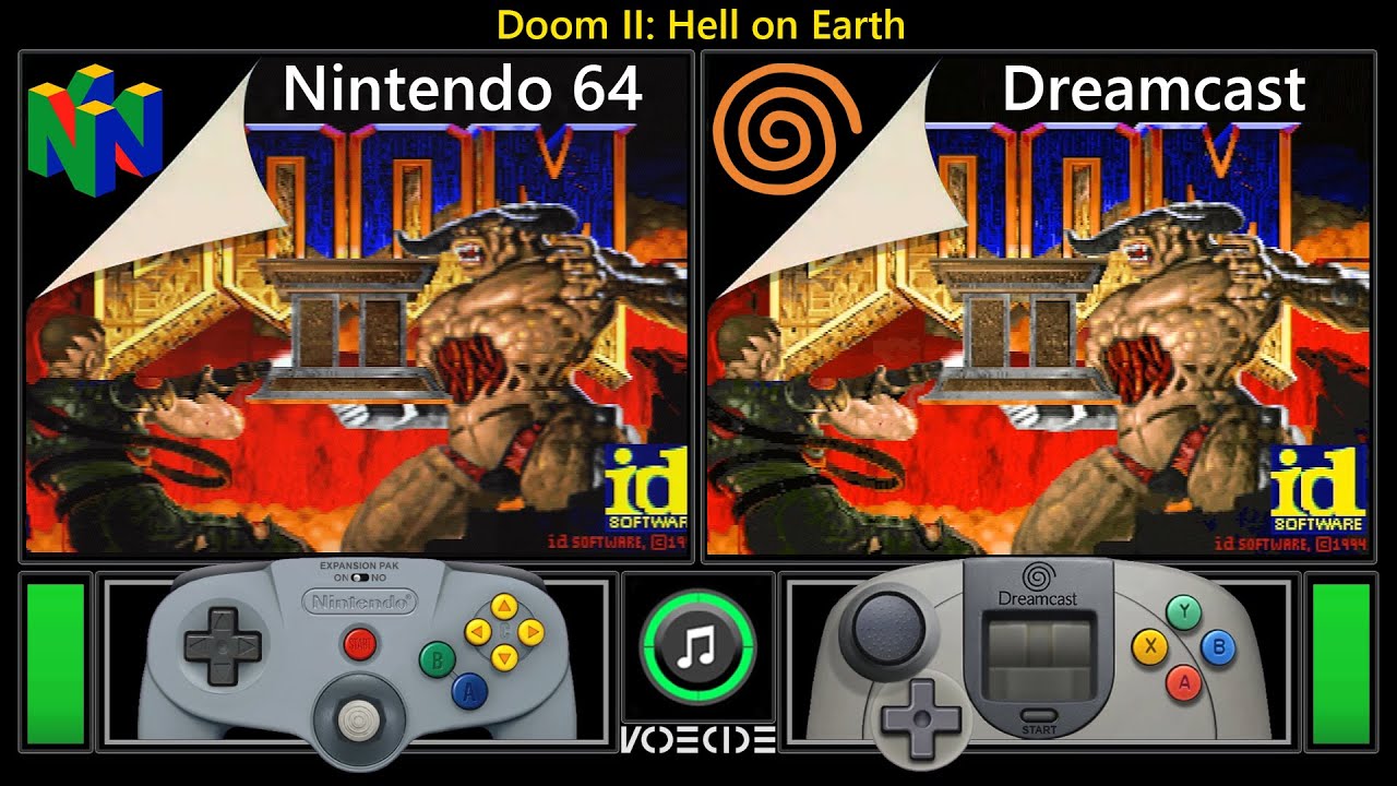 Doom II: Hell on Earth (Nintendo 64 vs Dreamcast) Real Hardware Comparison