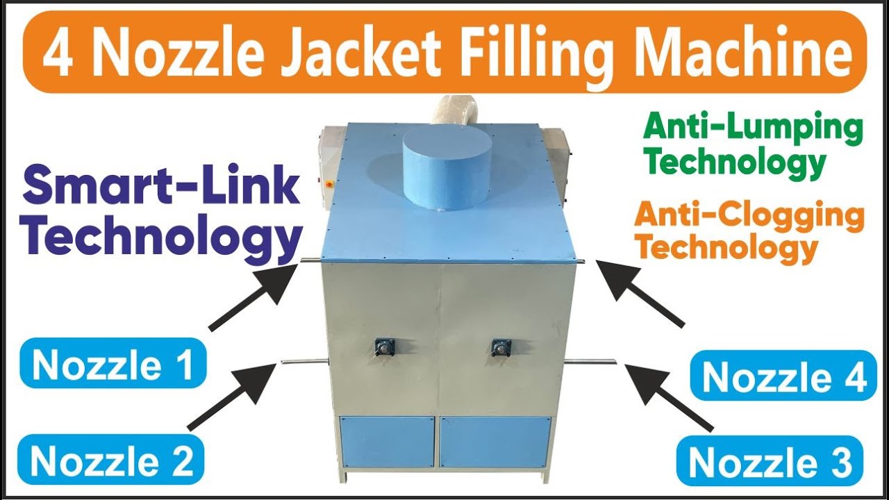 Padded Polyfill Jacket Filling Machine With 4 Nozzle With Smart-Link Technology / Anti-Lumping