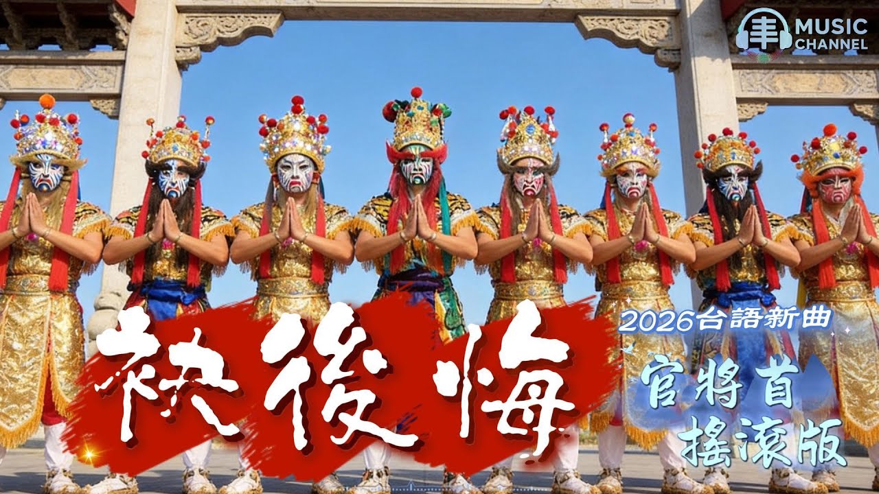 《#袂後悔》#台語原創#官將首搖滾#台灣廟會【2026台語流行新曲】Nice song「這條路是我自己選的走到最後，我袂後悔」#原創音樂#FolkSong#TaiwanSong#台灣味【動態歌詞MV】