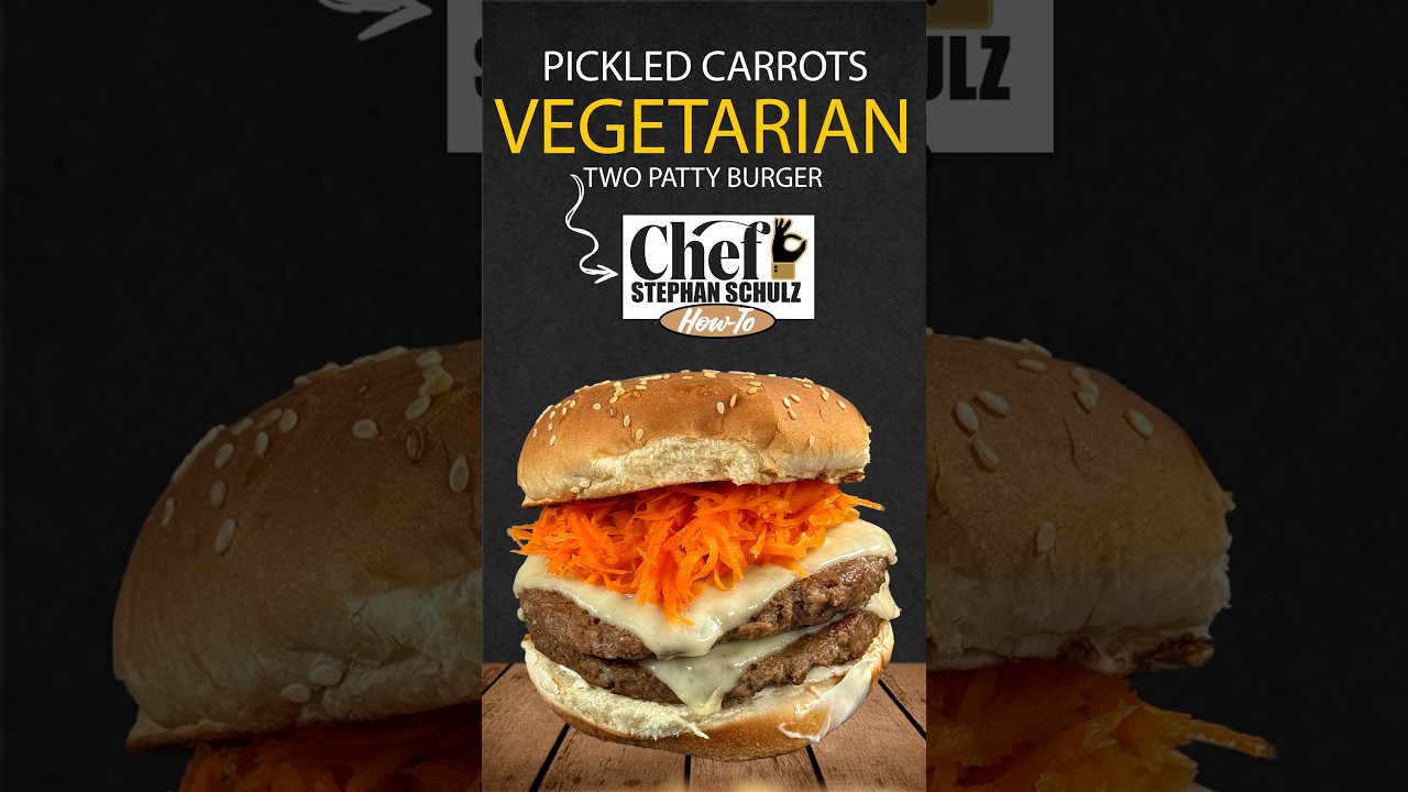PICKLED CARROT VEGETARIAN TWO PATTY BURGER