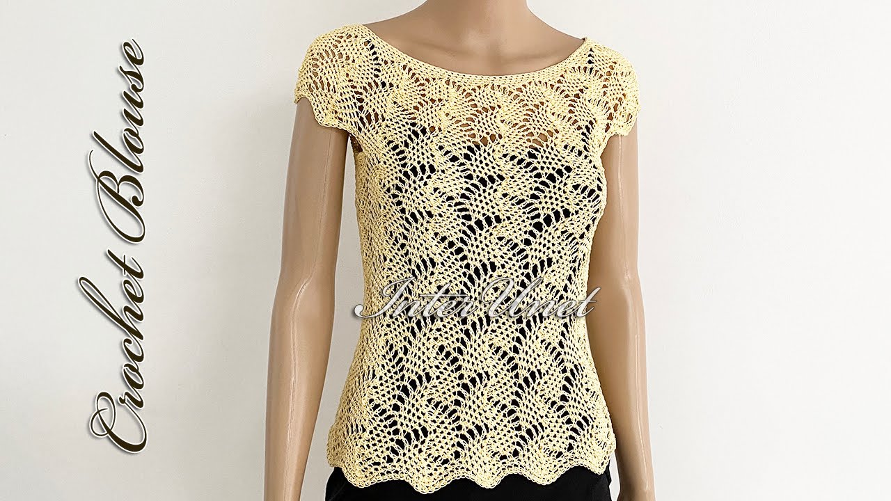 Lace summer blouse crochet pattern tutorial
