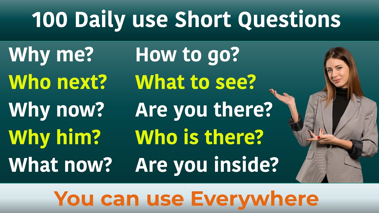 100 Daily use Short Questions You can use Everywhere || Daily Use Short English Sentences