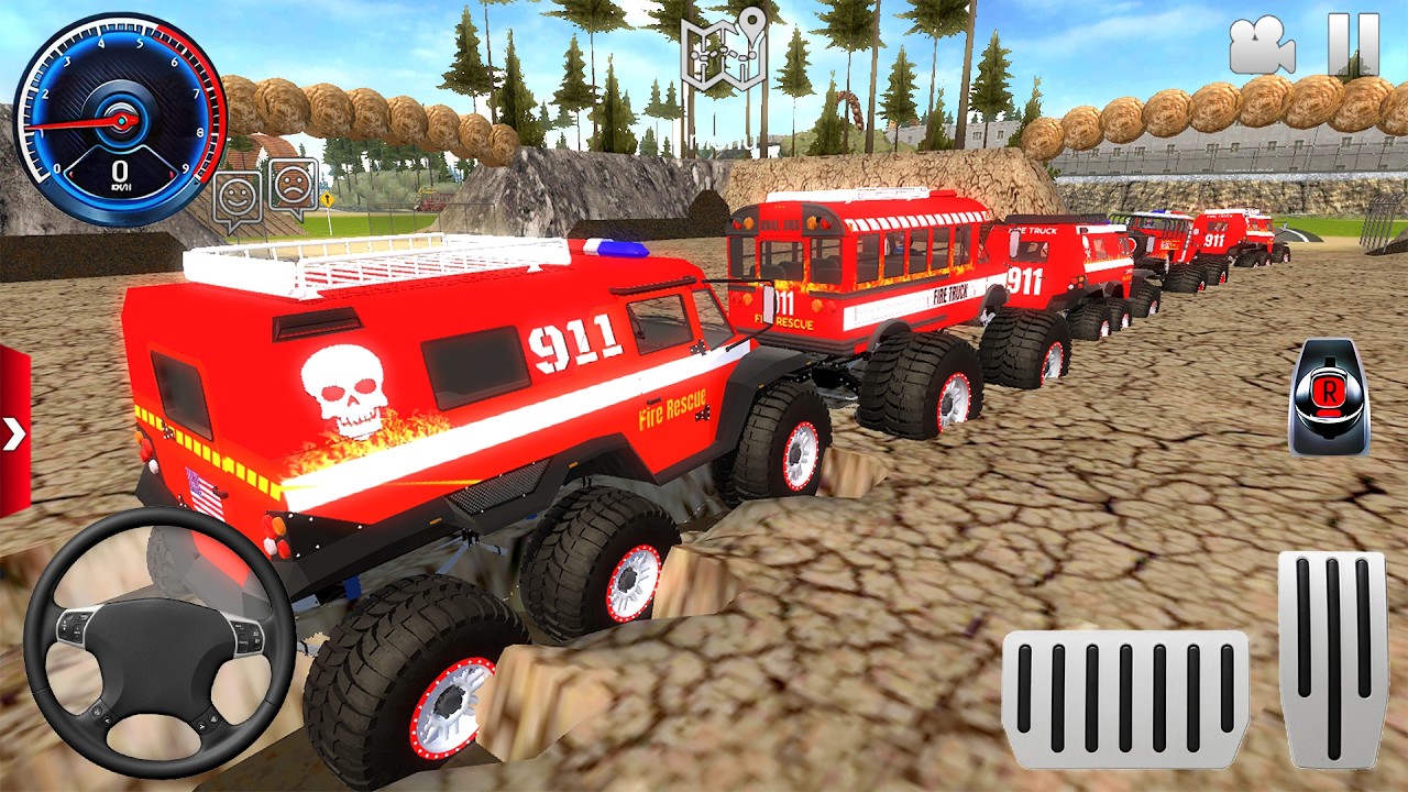 Impossible Off-Road Fire Truck Driver Racing #1 - US Car Extreme Stunt Driving - Android GamePlay
