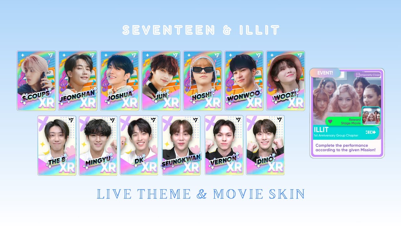 [Rhythm Hive] Pull SEVENTEEN Live Theme : Signing & Kung Chi Pak Chi, ILLIT Tick Tack Movie Skin