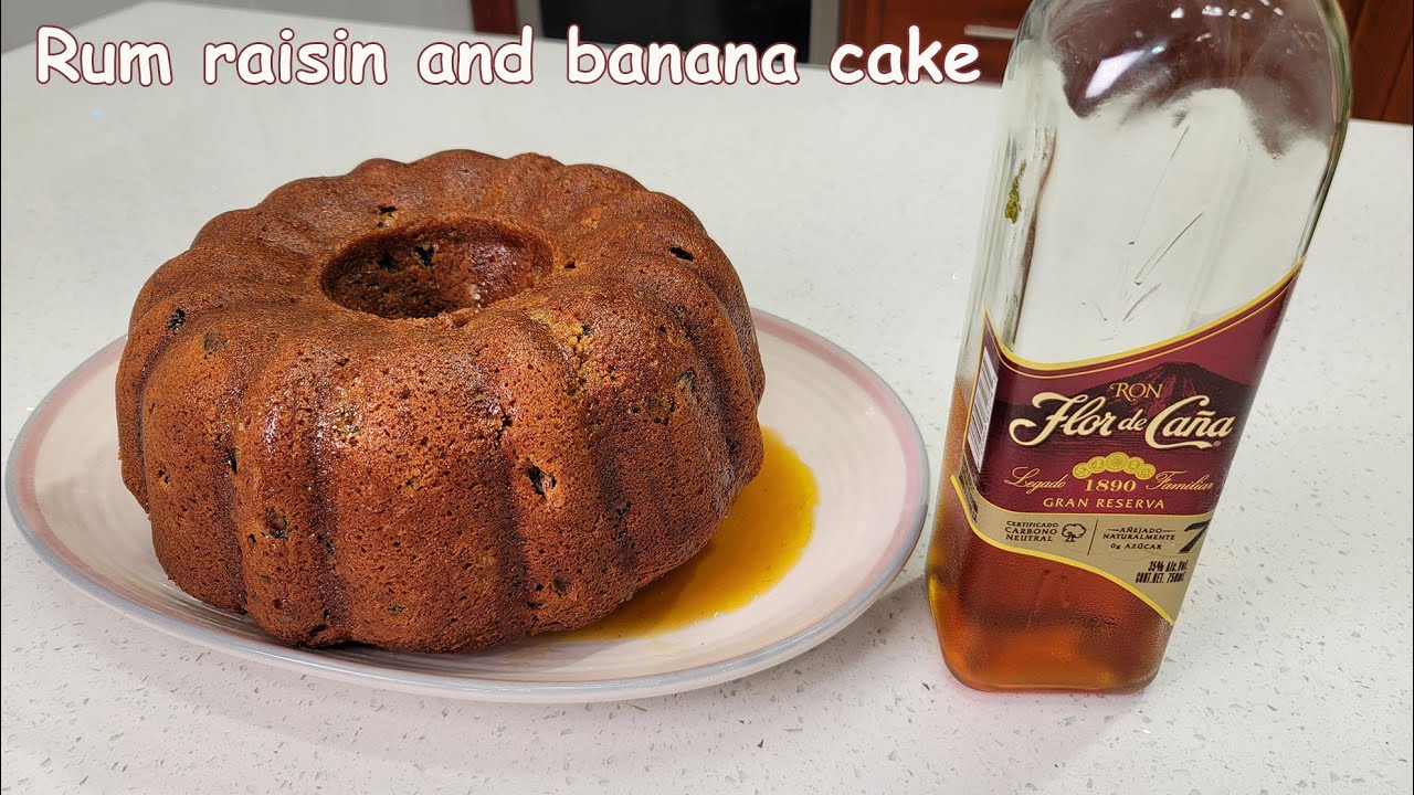Rum, raisins and banana cake